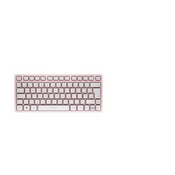 CHERRY KW 7100 MINI BT, Compact Multi-Device keyboard with 3 Bluetooth Channels, UK Layout (QWERTY), Flat Design, incl. Transport Pouch, Cherry Blossom