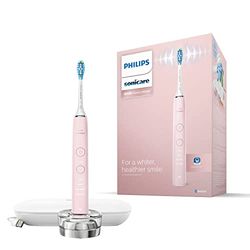 Philips Sonicare DiamondClean 9000 Brosse à dents électrique rose, 4 modes, 3 intensités, capteur de pression des gencives, application, poignée connectée, étui de voyage USB, prise de salle de bain