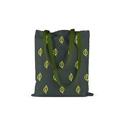 Bonamaison Printed Tote Bag, Reusable Grocery Bag, Shopping Bag, Machine Washable, Foldable, Canvas Cloth Bag with Green Handles, Size: 34x40 Cm