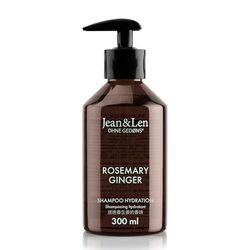 Jean&Len Shampoo Hydration Rosemary & Ginger, for Dry and Brittle Hair, with Moisturising Complex, Spicy Fresh Rosemary and Ginger Fragrance, Paraben- and Silicone-Free, 300 ml