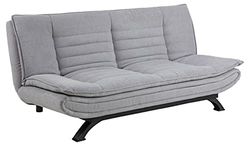 AC Design Furniture Jasper Divano Letto Grigio Chiaro/Nero, Divano Letto con 3 Posizioni Reclinabili, Moderno 3 Posti Senza Braccioli, Imbottito con Gambe in Metallo Nero, L: 196 x H: 91 x P: 98 cm