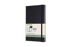 Moleskine 12 Monate Wochenkalender Deutsch 2022, Large/A5, 1 Wo = 2 Seiten, horizontal, Gebunden, Schwarz