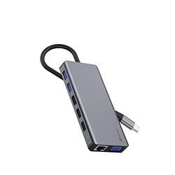 XLayer Docking Station 13 en 1 | USB C Hub Multiport Adapter HDMI SD 4K | Compatible con MacBook Pro Air, iPad, Chromecast, Switch, PS, Windows Dispositivos y Monitores | Gris Espacial