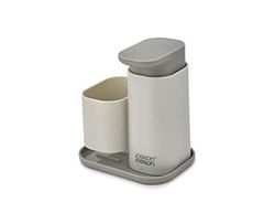 Joseph Joseph Duo Distributeur de savon avec support d'éponge, distributeur de savon pour évier de cuisine, gris