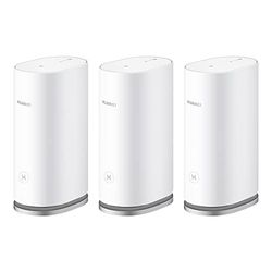 HUAWEI WiFi Mesh 3, Simultaan Dual Band WiFi-systeem, Snelheid tot 2976Mbps, AX3000 voor tot 600m² dekking, Multi-Floor Smart Roaming, 3 Pack, Wit,30 maanden garantie