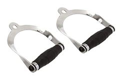 G5 HT SPORT Set Completo di Accessori per Cavi e LAT Machine – Maniglie Pulley, Corde Tricipiti, Maniglie Singole e Doppie, Barre per Potenziamento Muscolare (Coppia Maniglie Singole (2 Pezzi))