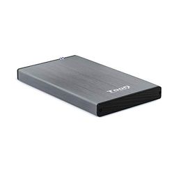 TOOQ TQE-2527G - 2.5" HDD Enclosure, (SATA I/II/III fino a 9.5 mm di altezza, USB 3.0), alluminio, indicatore LED, grigio, 50 gr.