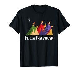 Feliz Navidad y los Tres Reyes Magos un Diseño Navideño Camiseta