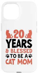 20 Years and Cat Mom! 20 Years Old Birthday Case for iPhone 15