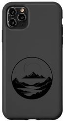 Minimalist illustration mountains relax Novelty sea clouds Custodia per iPhone 11 Pro Max