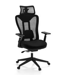 FANTASK Chaise de Bureau Ergonomique pivotante avec Support Lombaire réglable, Appui-tête et accoudoirs 3D, Chaise de Bureau Ergonomique avec Dossier réglable, pour Bureau