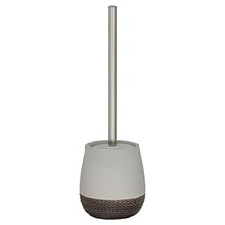 Sealskin Braid Toilet Brush and Holder, Ceramic, Light Grey, 11.5 x 26 x 11.5 cm