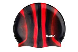 Maru A4412 Boné de natação, adulto unissexo, preto/vermelho, tamanho único