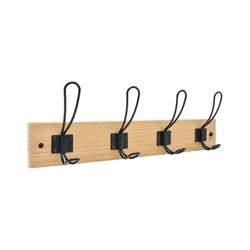 Cime - Perchero de pared con 4 ganchos, para colgar abrigos, bufandas, bolsos y otros, color natural