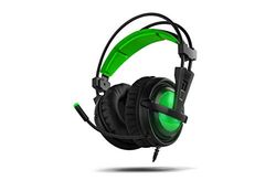 BG Xonar-X6 Binaural Diadema Negro, Verde - Auriculares con micrófono (Consola de videojuegos + PS4, PS5, PC/Videojuegos, Binaural, Diadema, Negro, Verde, Verde, Imitación piel)