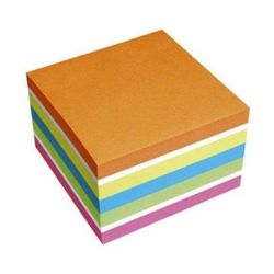 Rheita R5654-53 - Bloc de notas adhesivas (mezcla brillante, 75 x 75 mm, 450 hojas), color naranja, blanco, amarillo, azul, verde y rosa