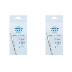 Elegant Touch Essential Implements Straight Tip Tweezers (Pack of 2)