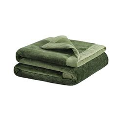 PiccoCasa Coperta per cani lavabile, in pile, morbida e calda, per animali domestici, in flanella, colore verde felce, 60 cm x 80 cm