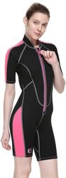 Cressi Lido Lady Shorty Wetsuit 2 mm, Muta Shorty per Snorkeling, Nuoto e Sport Acquatici, in Neoprene Ultra Stretch 2 mm Donna, Nero/Rosa, S