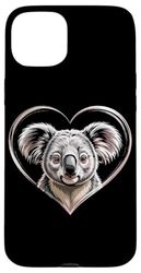 Cute Koala Bear Heart Case for iPhone 15 Plus