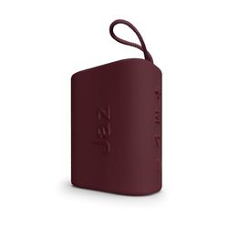 JAZ Mini Enceinte sans Fil avec lanière, Enceinte Portable, Puissance 3 Watts, Compatible avec clés USB, Cartes SD, câble AUX, Micro intégré, Commandes Multifonctions, Tissu, Rouge