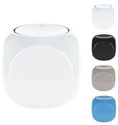 Spirella Poubelle cosmétique Récipient à déchets Salle de Bains Boîte à ordures à Couvercle pivotant 1 Litre Poubelle à Table Blanc