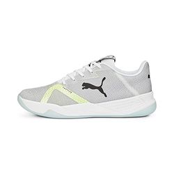 PUMA Unisex Chaussures de handball Accelerate Turbo Nitro II, White-Black-Fizzy Light-Nitro Blue, 38 EU