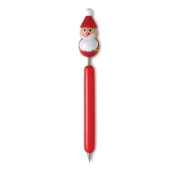 eBuyGB Wooden Pen with Christmas Topper (Red Santa Pack of 1)