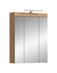 xonox.home Bad Scout X06N3726 - Armario con Espejo (60 x 79 x 18 cm), diseño de Salvia y Roble Artesano