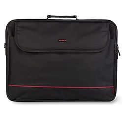 MONRAY PASSENGER PLUS - Maletín de Nylon Negro para Portátil de hasta 18" con Compartimento Acolchado, Estilo Elegante y Organización Eficiente, Espacio adicional para accesorios, correa ajustable