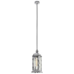 EGLO lampada a sospensione Lisburn 1, lanterna sospesa per soggiorno e sala da pranzo, illuminazione in stile vintage in metallo color argento-antico, attacco lampadina E27