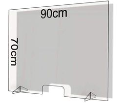 Perspex Spit Protection 90 x 70 cm Virus Protection Cough Protection Sneezing Protection Counter Top Table Top (90 x 70)