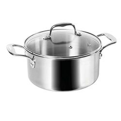 Sitram 710737, Faitout Rapsody en acier inoxydable qualité professionnelle diam. 24 cm - avec couvercle vapeur en verre - tous feux dont induction