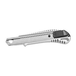 FSKTW118 Cutter métallique professionnel extra résistant fabriqué en aluminium, lame en acier inoxydable de 18 mm, système de verrouillage et lames interchangeables