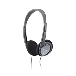 Panasonic RP-HT090E-H Auriculares con Cable Largo, Ligeros y Ajuste Cómodo, con Sistema XBS y Control de Volumen en el Cable, Plata