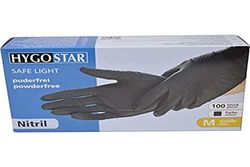 Franz Mensch Hygostar Safe Light - Guantes de nitrilo (talla M), color negro