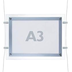 PrimeMatik - Marco cuadro iluminado por LED A3 495x372mm doble cara de metacrilato para cartel anuncio letrero (LX045)