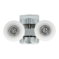 Amig - Shower Door Roller | Ø25 mm | for 6 mm Thick Shower Doors | Chrome-Plated zamak Clamps | Nylon Wheels | Smooth and Durable Sliding