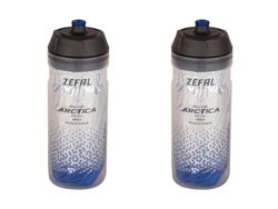 ZEFAL Arctica 55 Fietsfles, 2 stuks, 550 ml, thermosfles, geurloos en waterdicht, sportfles, BPA-vrij, zilver/blauw