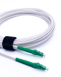 Elfcam® - Câble à Fibre Optique LC/APC à LC/APC Monomode Simplex, 9/125μm Jarretière Optique LSZH Blanc (15M)