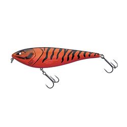 Berkley Zilla Glider Leurre dur pour la Pêche du Brochet en Eau Douce, Coule Doucement, Hameçon Fusion, Action Erratique, sans Plomb, Red Tiger