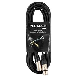 Plugger 6 m 3-polig hona till 3-pin hane XLR-kabel – svart