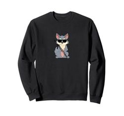 Funny Wolf Wearing Sunglasses Playing Bassoon Sweatshirt