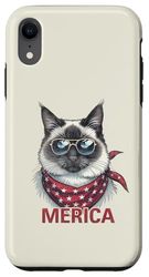 Vintage Ragdoll gatto 4 luglio Merica Custodia per iPhone XR