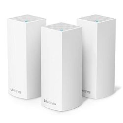 Linksys Velop WHW0303 Sistema WiFi 5 mesh triband (AC2200), router WLAN, repetidor, extensor com cobertura de até 525 m², mais de 60 dispositivos e 6 portas Ethernet, embalagem de 3, branco