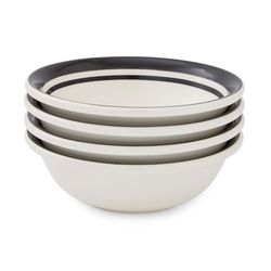 Potter's Stripe Set of 4, 13cm Bowls, Black