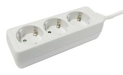 Base de 3 Tomas con Cable de 3m, económica, Ideal para conectar múltiples Dispositivos eléctricos en casa o en la Oficina.