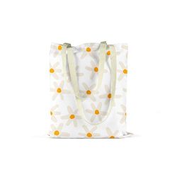 Bonamaison Printed Tote Bag, Reusable Grocery Bag, Shopping Bag, Machine Washable, Foldable, Canvas Cloth Bag with Handles, 48x55 Cm
