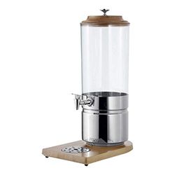 WAS 9928 070 roestvrij staal/onderste deel van hout drankdispenser met houder van polycarbonaat, 7,0 liter, 23 cm x 35 cm x 56 cm