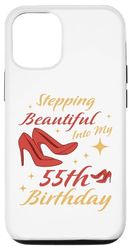 Custodia per iPhone 15 55 ° compleanno 55 anni donne scarpe vintage compleanno